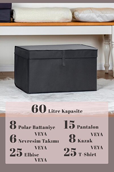 Helen's Home Box with Lid, Storage Box for Clothes and Blankets, Organizer 50...