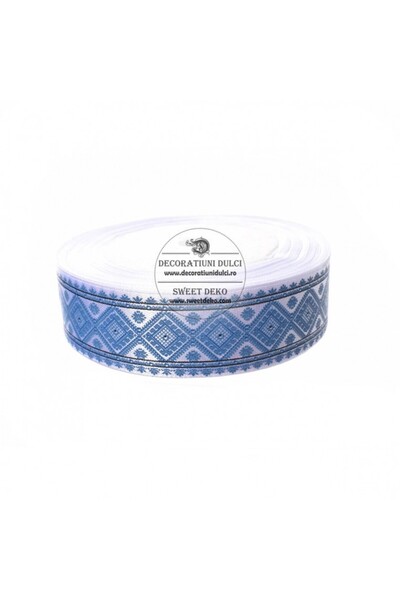 Decoratiuni Dulci Folk motif ribbon, rhombuses, blue pattern