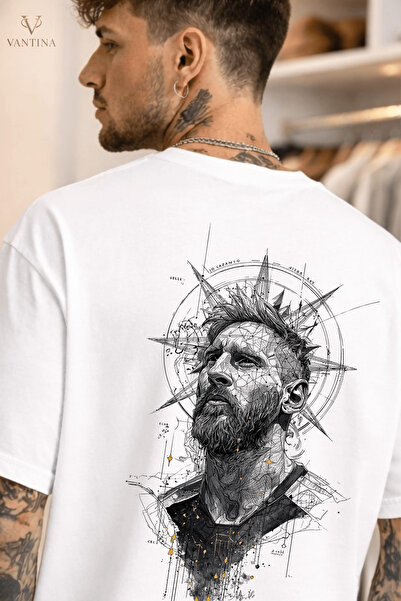 VANTINA Unisex Leo Messi Printed Oversize Cotton Crew Neck Short Sleeve T-Shirt