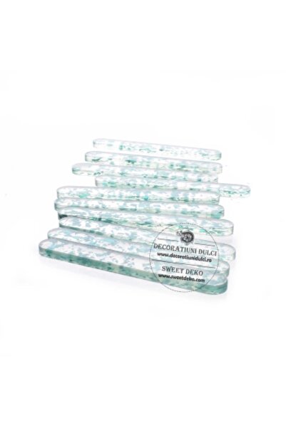 Decoratiuni Dulci Bete inghetata Crystal Green (10 buc/set)