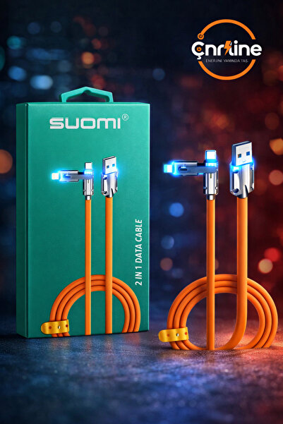 Çnrline Suomi 2+1 Şarj Kablosu Seti (1 Adet Type-C, 1 Adet USB-C, 1 Adet Ligh...