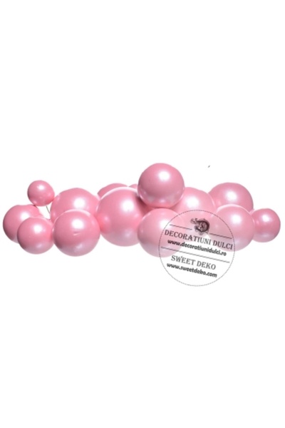 Decoratiuni Dulci Sfere roz baby, decor necomestibil (20buc/σετ)