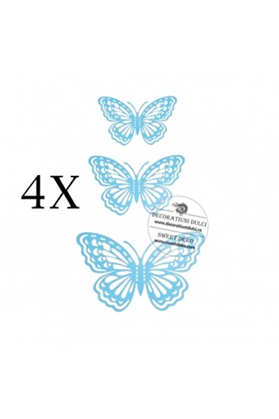Decoratiuni Dulci Fluturasi albastru cer senin (12 buc./set)