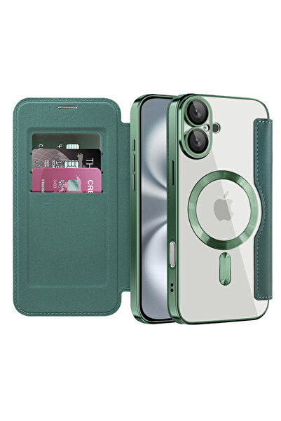 Techsuit Θήκη SmartMag Book για iPhone 16 Plus, πράσινη
