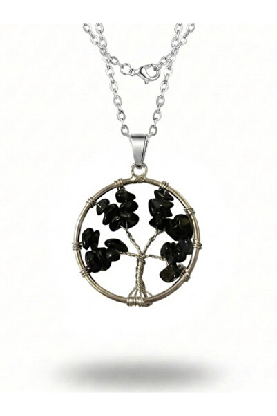 Leerybee Women's Tree of Life Natural Stone Steel Necklace