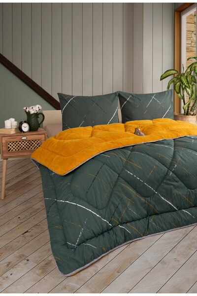 MUK's Premium Çift Taraflı Welsoft Yorgan Seti Özel Çantalı Çift Kişilik 50x7...