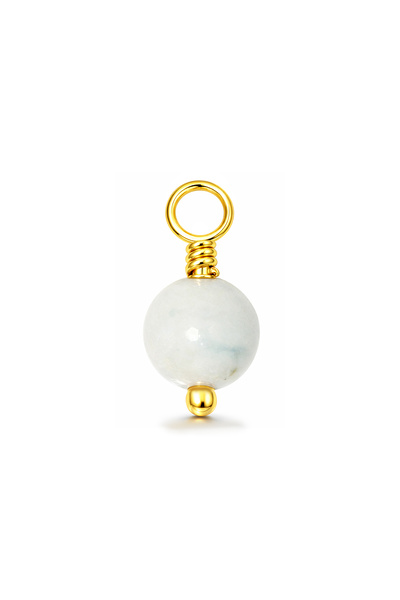 Tasarlatak Doğal Aytaşı (Moonstone) Charm Kolye & Bileklik Ucu – 925 Ayar Güm...