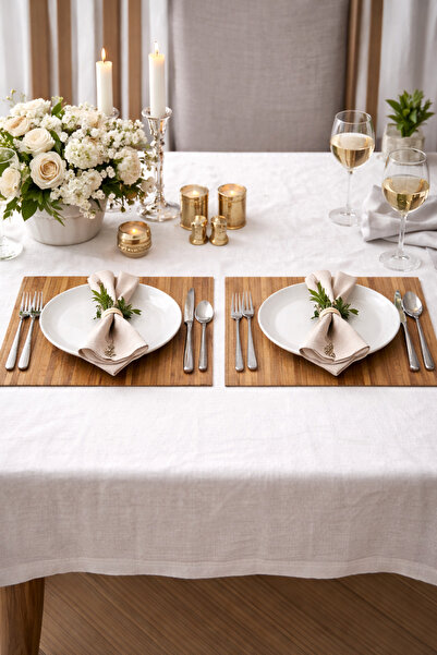 Emsay Store Doğal Bambu Amerikan Servis – Masa Düzeni ve Dekoru 40-35 cm