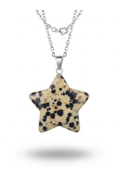 Leerybee Star Cut Natural Stone Steel Colorfast Pendant and Chain - Special C...