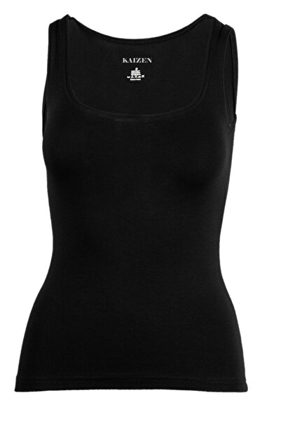 KAİZEN 3-piece women's short bodysuit with Wide-Strap , black (Modal)