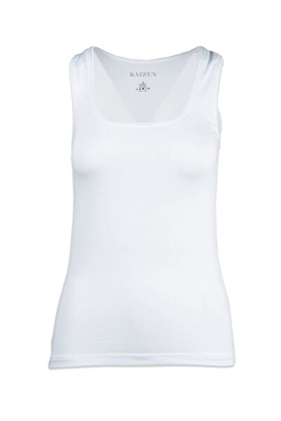 KAİZEN 3-piece women's short bodysuit with Wide-Strap, white (Modal)