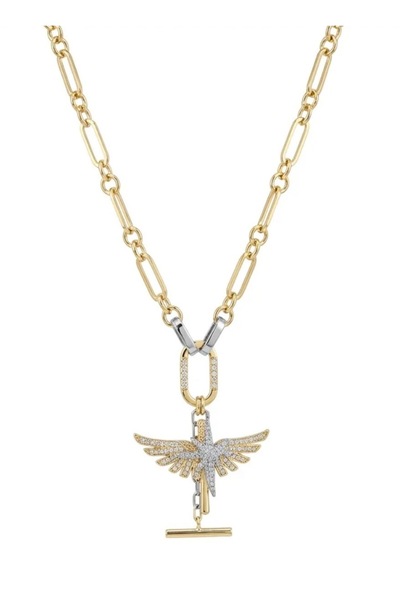 rosen accessories Gold anka kuşu kuzey yıldızı figürlü kolye