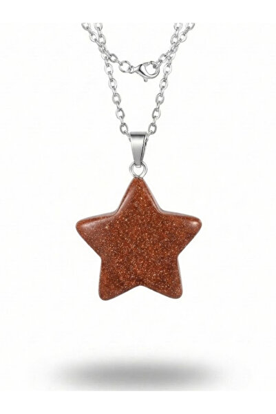 Leerybee Star Cut Natural Stone Steel Colorfast Pendant and Chain - Special C...