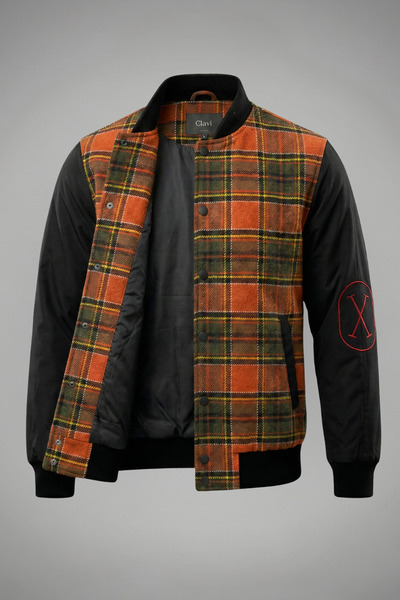 ixir Plaid Patterned Cashmere College Coat Tile