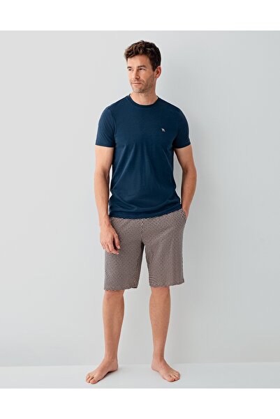 Arnetta Men's Cotton Short Sleeve Round Neck Bermuda Pajama Set