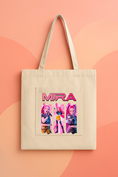 lovver Huntrix Kpop Demon Hunter Mira Design Премиум чанта от печатен канвас