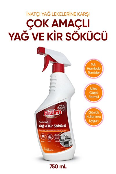 Can Bizim Çok Amaçlı Ultra Güçlü Yağ Ve Kir Sökücü Sprey 750 ML