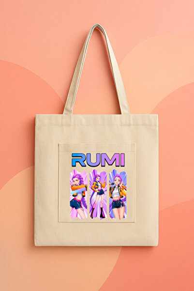 lovver Huntrix Kpop Demon Hunter Rumi Design Premium Printed Canvas Bag