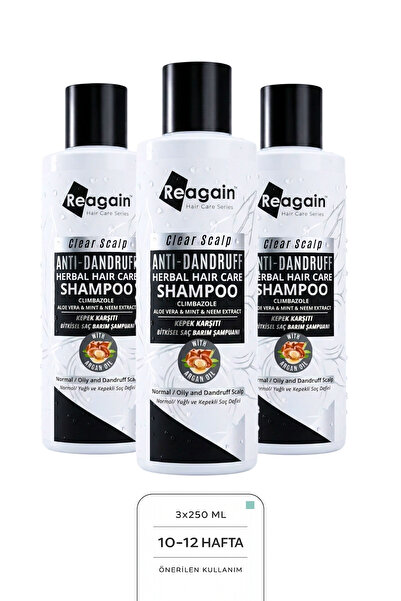 Reagain Sulfate-Free Anti-Dandruff Shampoo 3-Piece Cure Set 3X250 ml |   Clim...