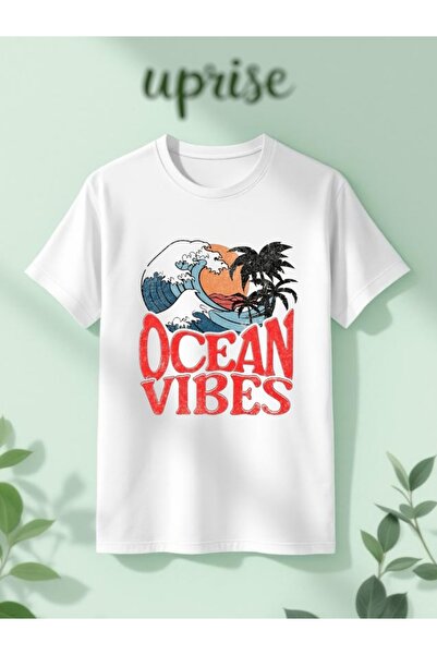 Vordevia Ocean Vibes Printed Cotton Oversize T-Shirt