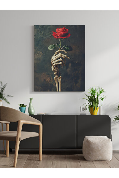 visdora Скелет и роза Концептуална картина върху платно Декорация за домашен ...