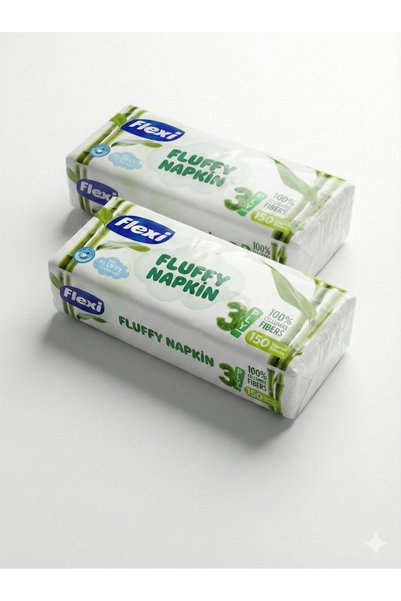 Flexi Fluffy Tissues 4-Piece Advantage Pack - 100% Herbal Cellulose - 3-Ply 150 Sheets X 4 Pieces