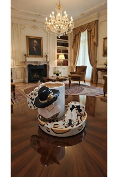 RivelCandle Leopard Themed Porcelain Turkish Coffee Cup – Presentation Set wi...