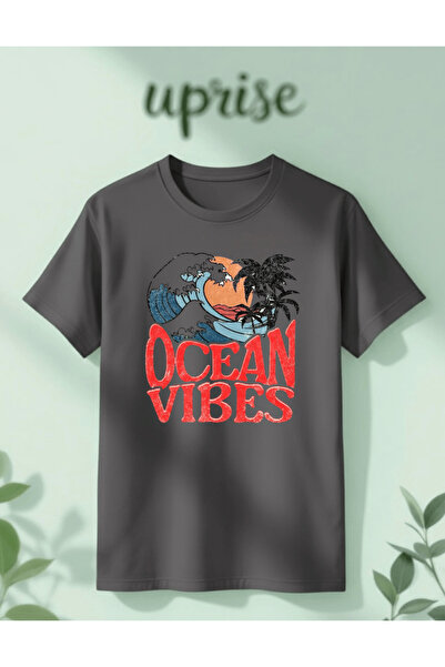 Vordevia Ocean Vibes Printed Cotton Oversize T-Shirt