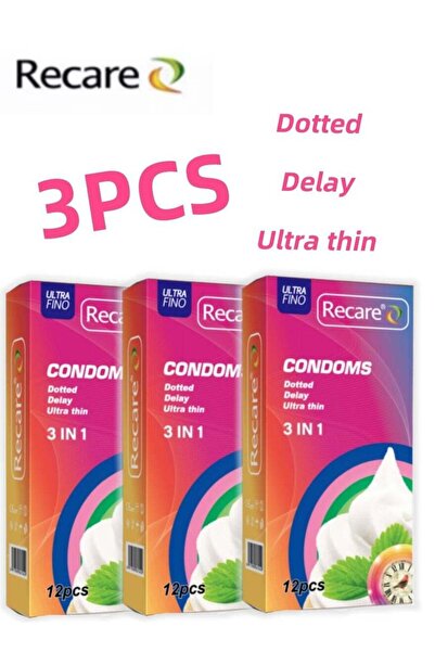 Recare 3 boxes include (embellished, delayed, ultra-thin 12 pieces) different...