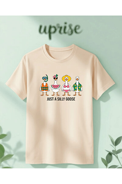 Vordevia Just a Silly Goose Printed Cotton Oversize T-Shirt