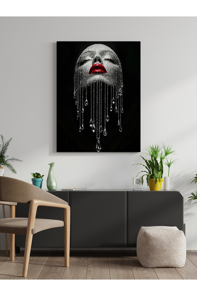 visdora Tablou pe pânză cu conceptul Femeie și Diamant, pentru decorarea bucă...