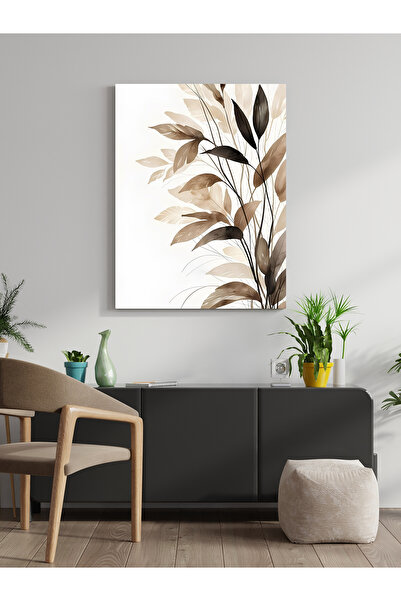 visdora Tablou decorativ cu frunze modelate pe pânză, pentru acasă, birou, bu...