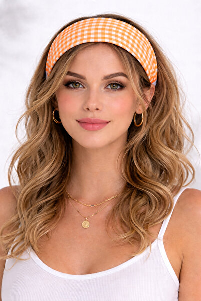 laviyonsa Checkered Zefir Fabric Elastic Bandana