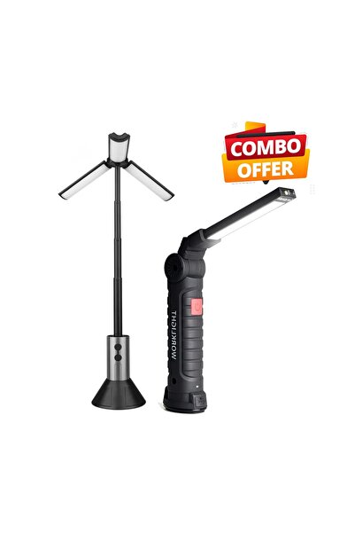 Zen Store 2 PC COMBO- 1 PC Rechargeable Work Light Combo &1 PC Garden Light