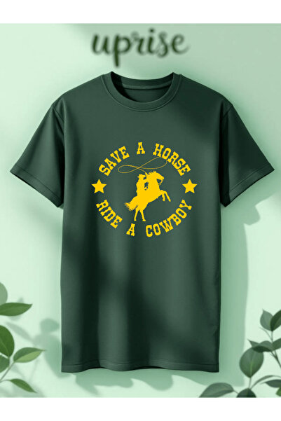 Vordevia Save a Horse Ride a Cowboy Printed Cotton Oversize T-Shirt