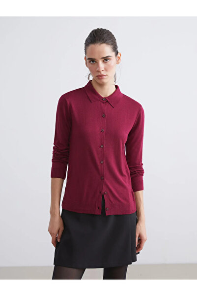 LC Waikiki Burgundy Women's Knitwear Shirt