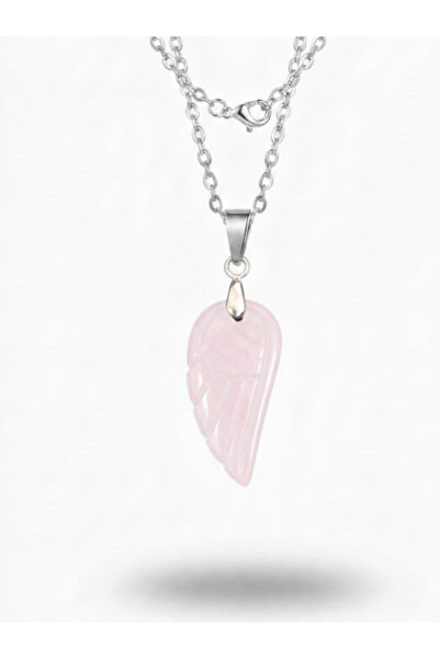 Leerybee Angel Wing Design Natural Stone Necklace - Stylish Steel Chain Gift