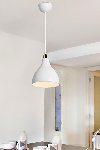 Ferisa Home Modern Beyaz Tekli Sarkıt Avize Mutfak Salon Kuaför Koridor Yatak...