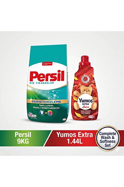 Persil Washing Set: Powder 9kg + Yumos Extra Amber Concentrated Fabric Soften...