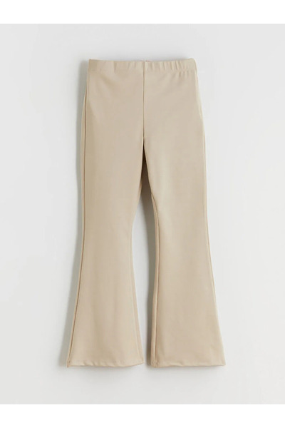 LC Waikiki Colanți pentru fetiță evazat cu talie elastică bej