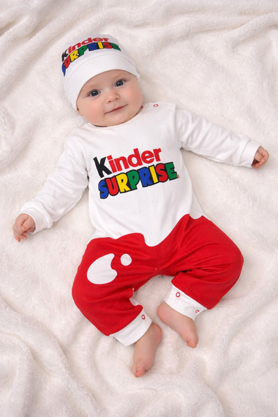 Bebekhane Kinder Surprise Şapka Tulum İkili Set