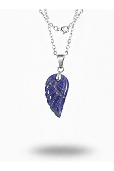 Leerybee Angel Wing Design Natural Stone Necklace - Stylish Steel Chain Gift