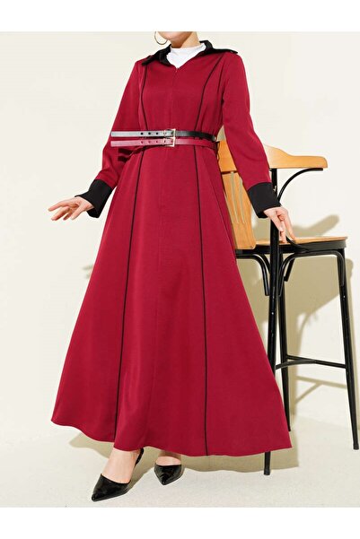 Burcia Double Belted Dress with Hidden Front Zipper