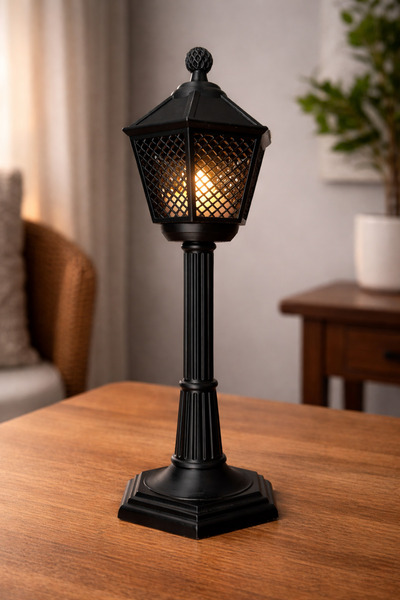 HyperDesign Dekoratif Sokak Lambası Mumluk – Vintage LED Işıklı Masa Lambası ...