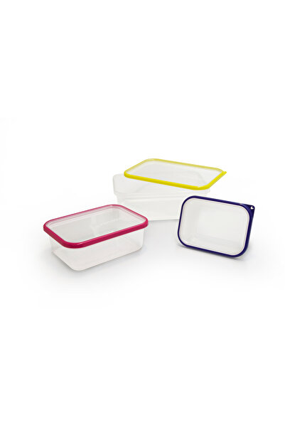 Omada Set of 3 SanaLiving food storage boxes - assorted colors (fuchsia-lime-...