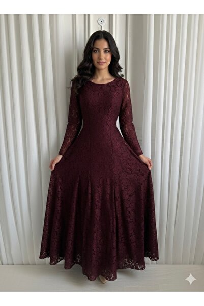 Cutie Luxurious Lace evening dress - royal elegance in burgundy