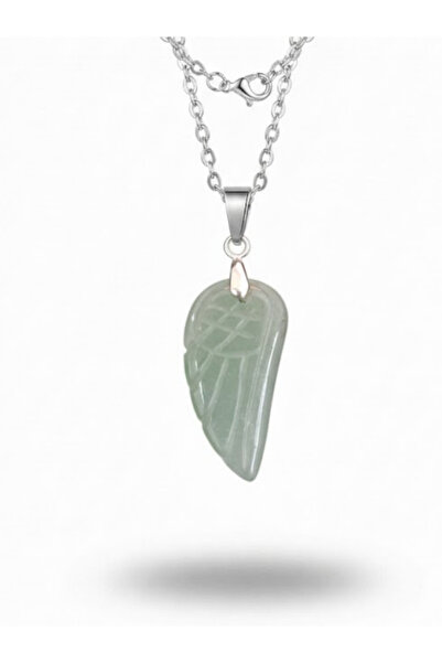 Leerybee Angel Wing Design Natural Stone Necklace - Stylish Steel Chain Gift