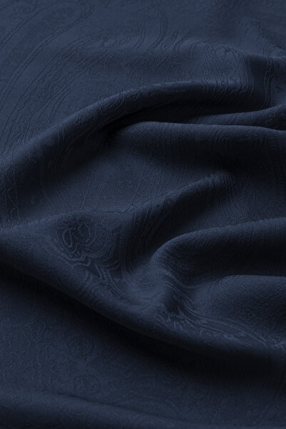 praye Patterned Shiny Shawl Navy Blue