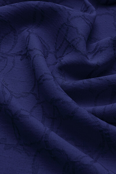 praye Șal cu model inelat, bleumarin