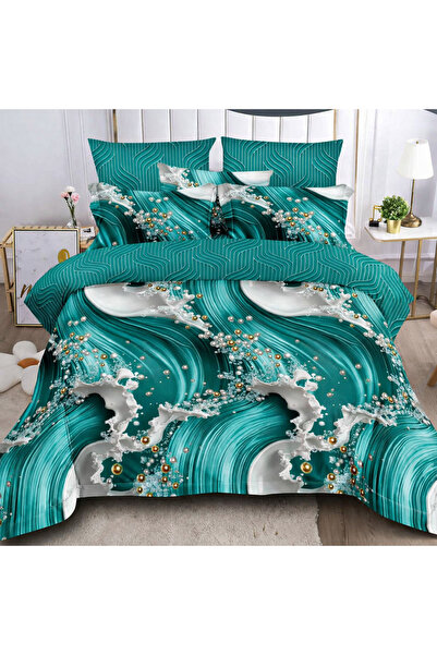 Patul Fine Cotton Linen, Sulphur, Double Bed, 2 Persons, 6 Pieces